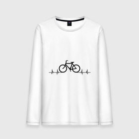 Мужской лонгслив хлопок с принтом Велоспорт , 100% хлопок |  | bicycle | bike | biker | байк | велик | велосипед | велосипедист | велоспорт | кардиограмма | спорт