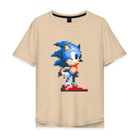 Мужская футболка хлопок Oversize с принтом Sonic , 100% хлопок | свободный крой, круглый ворот, “спинка” длиннее передней части | nintendo | sonic | нинтендо | соник