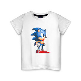 Детская футболка хлопок с принтом Sonic , 100% хлопок | круглый вырез горловины, полуприлегающий силуэт, длина до линии бедер | nintendo | sonic | нинтендо | соник
