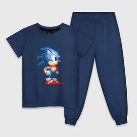 Детская пижама хлопок с принтом Sonic , 100% хлопок |  брюки и футболка прямого кроя, без карманов, на брюках мягкая резинка на поясе и по низу штанин
 | nintendo | sonic | нинтендо | соник