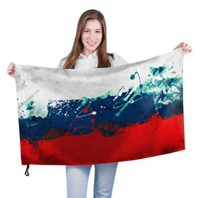 Флаг 3D с принтом Флаг , 100% полиэстер | плотность ткани — 95 г/м2, размер — 67 х 109 см. Принт наносится с одной стороны | россия | русские | рф | триколор