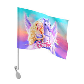Флаг для автомобиля с принтом Barbie , 100% полиэстер | Размер: 30*21 см | barbie | барби | кукла