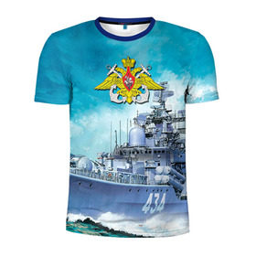 Мужская футболка 3D спортивная с принтом ВМФ , 100% полиэстер с улучшенными характеристиками | приталенный силуэт, круглая горловина, широкие плечи, сужается к линии бедра | вмф | корабль | морской флот | россия | рф | силовые структуры