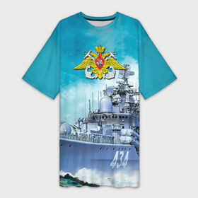 Платье-футболка 3D с принтом ВМФ ,  |  | вмф | корабль | морской флот | россия | рф | силовые структуры