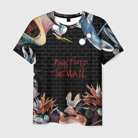 Мужская футболка 3D с принтом Pink Floyd , 100% полиэфир | прямой крой, круглый вырез горловины, длина до линии бедер | pink floyd | rock | wall | рок