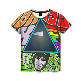 Женская футболка 3D с принтом Pink Floyd , 100% полиэфир ( синтетическое хлопкоподобное полотно) | прямой крой, круглый вырез горловины, длина до линии бедер | pink floyd | rock | рок