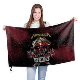 Флаг 3D с принтом Metallica , 100% полиэстер | плотность ткани — 95 г/м2, размер — 67 х 109 см. Принт наносится с одной стороны | metallica | металл | рок