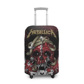 Чехол для чемодана 3D с принтом Metallica , 86% полиэфир, 14% спандекс | двустороннее нанесение принта, прорези для ручек и колес | metallica | металл | рок