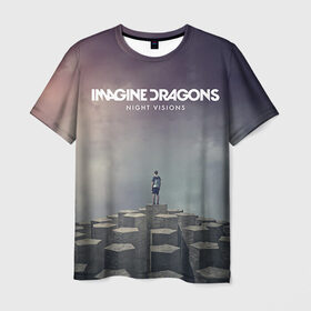 Мужская футболка 3D с принтом Imagine Dragons , 100% полиэфир | прямой крой, круглый вырез горловины, длина до линии бедер | imagine dragons