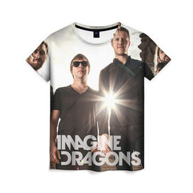 Женская футболка 3D с принтом Imagine Dragons , 100% полиэфир ( синтетическое хлопкоподобное полотно) | прямой крой, круглый вырез горловины, длина до линии бедер | Тематика изображения на принте: imagine dragons