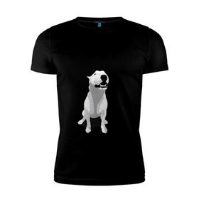 Мужская футболка премиум с принтом Бультерьер , 92% хлопок, 8% лайкра | приталенный силуэт, круглый вырез ворота, длина до линии бедра, короткий рукав | пес | собака