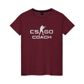 Женская футболка хлопок с принтом Тренер CS: GO , 100% хлопок | прямой крой, круглый вырез горловины, длина до линии бедер, слегка спущенное плечо | csgo