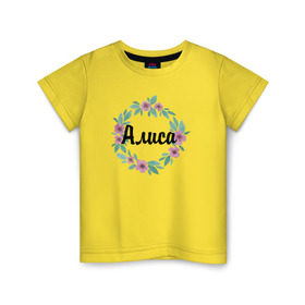 Детская футболка хлопок с принтом Алиса , 100% хлопок | круглый вырез горловины, полуприлегающий силуэт, длина до линии бедер | алиса