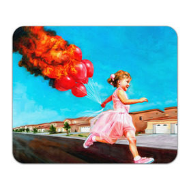 Коврик прямоугольный с принтом Девочка с шариками , натуральный каучук | размер 230 х 185 мм; запечатка лицевой стороны | картина | огонь
