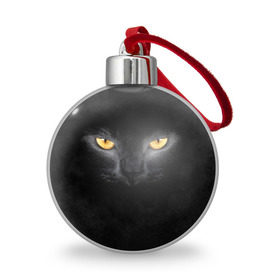 Ёлочный шар с принтом Черная кошка , Пластик | Диаметр: 77 мм | глаза | киса | кот | котик | кошка | черная кошка