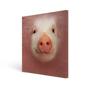 Холст квадратный с принтом Хрюшка , 100% ПВХ |  | Тематика изображения на принте: свинка | свинья | хрюшка