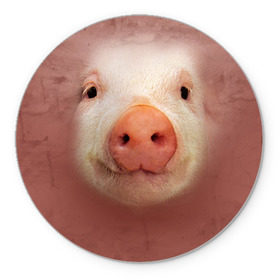 Коврик круглый с принтом Хрюшка , резина и полиэстер | круглая форма, изображение наносится на всю лицевую часть | свинка | свинья | хрюшка