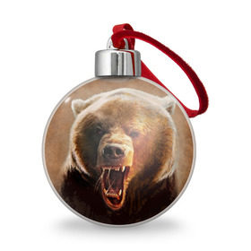 Ёлочный шар с принтом Медведь , Пластик | Диаметр: 77 мм | медведь | мишка