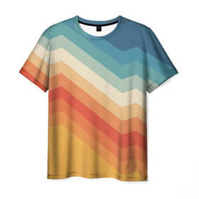 Мужская футболка 3D с принтом Полосы , 100% полиэфир | прямой крой, круглый вырез горловины, длина до линии бедер | полосы | радуга | цвета