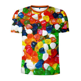 Мужская футболка 3D спортивная с принтом Мармелад , 100% полиэстер с улучшенными характеристиками | приталенный силуэт, круглая горловина, широкие плечи, сужается к линии бедра | вкусности | конфеты | мармелад | сладости