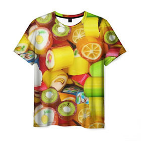 Мужская футболка 3D с принтом Леденцы , 100% полиэфир | прямой крой, круглый вырез горловины, длина до линии бедер | вкусности | конфеты сладости | леденец