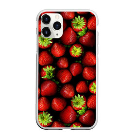 Чехол для iPhone 11 Pro Max матовый с принтом Клубничка , Силикон |  | виктория | клубника | ягода