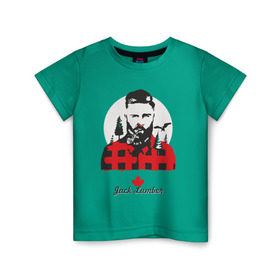 Детская футболка хлопок с принтом Канадский лесоруб , 100% хлопок | круглый вырез горловины, полуприлегающий силуэт, длина до линии бедер | борода