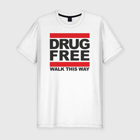 Мужская футболка премиум с принтом Без наркотиков , 92% хлопок, 8% лайкра | приталенный силуэт, круглый вырез ворота, длина до линии бедра, короткий рукав | drugfree | punk | straight edge | sxe | зож