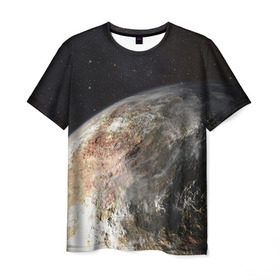 Мужская футболка 3D с принтом Плутон , 100% полиэфир | прямой крой, круглый вырез горловины, длина до линии бедер | космос | планета | плутон