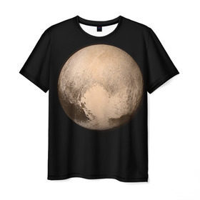 Мужская футболка 3D с принтом Плутон , 100% полиэфир | прямой крой, круглый вырез горловины, длина до линии бедер | космос | планета | плутон