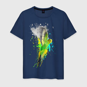 Мужская футболка хлопок с принтом Волнистый попугай , 100% хлопок | прямой крой, круглый вырез горловины, длина до линии бедер, слегка спущенное плечо. | myparrots | попугаи | птицы | цветы