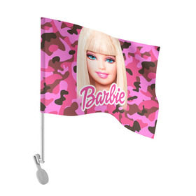 Флаг для автомобиля с принтом Барби , 100% полиэстер | Размер: 30*21 см | swag | барки | девушкам | камуфляж | свэг