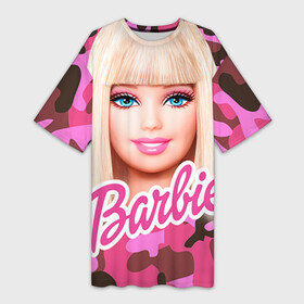 Платье-футболка 3D с принтом Барби ,  |  | swag | барки | девушкам | камуфляж | свэг