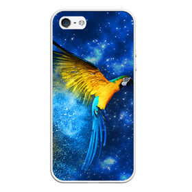 Чехол для iPhone 5/5S матовый с принтом Попугаи , Силикон | Область печати: задняя сторона чехла, без боковых панелей | macaw | myparrots | parrot | ара | космос | попугаи | птицы