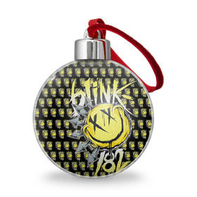 Ёлочный шар с принтом Blink 182 , Пластик | Диаметр: 77 мм | Тематика изображения на принте: 