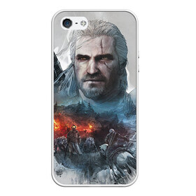 Чехол для iPhone 5/5S матовый с принтом Witcher , Силикон | Область печати: задняя сторона чехла, без боковых панелей | ведьмак