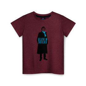 Детская футболка хлопок с принтом Шерлок (SHERLOCK) , 100% хлопок | круглый вырез горловины, полуприлегающий силуэт, длина до линии бедер | «шерлок» | также известен как «шерлок холмс»  британский телесериалsherlock | шерлок