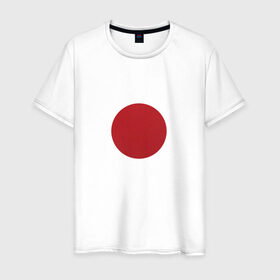 Мужская футболка хлопок с принтом Япония минимализм , 100% хлопок | прямой крой, круглый вырез горловины, длина до линии бедер, слегка спущенное плечо. | Тематика изображения на принте: круг | минимализм | японский флагяпония