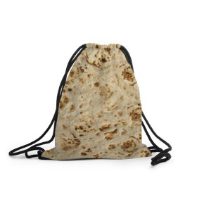Рюкзак-мешок 3D с принтом Лаваш , 100% полиэстер | плотность ткани — 200 г/м2, размер — 35 х 45 см; лямки — толстые шнурки, застежка на шнуровке, без карманов и подкладки | Тематика изображения на принте: еда | лаваш | прикол | прикольные | хлеб