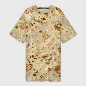 Платье-футболка 3D с принтом Лаваш ,  |  | Тематика изображения на принте: еда | лаваш | прикол | прикольные | хлеб