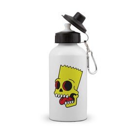 Бутылка спортивная с принтом Барт Симпсон. Зомби , металл | емкость — 500 мл, в комплекте две пластиковые крышки и карабин для крепления | зомби