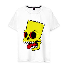 Мужская футболка хлопок с принтом Барт Симпсон. Зомби , 100% хлопок | прямой крой, круглый вырез горловины, длина до линии бедер, слегка спущенное плечо. | зомби