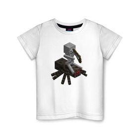Детская футболка хлопок с принтом Minecraft , 100% хлопок | круглый вырез горловины, полуприлегающий силуэт, длина до линии бедер | minecraft