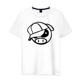 Мужская футболка хлопок с принтом SUBARY PIG , 100% хлопок | прямой крой, круглый вырез горловины, длина до линии бедер, слегка спущенное плечо. | subary pig субару