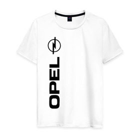 Мужская футболка хлопок с принтом OPEL , 100% хлопок | прямой крой, круглый вырез горловины, длина до линии бедер, слегка спущенное плечо. | opel опель
