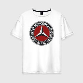 Женская футболка хлопок Oversize с принтом Mercedes-Benz , 100% хлопок | свободный крой, круглый ворот, спущенный рукав, длина до линии бедер
 | mercedes benz мерседес