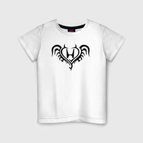 Детская футболка хлопок с принтом honda logo , 100% хлопок | круглый вырез горловины, полуприлегающий силуэт, длина до линии бедер | honda logo хонда