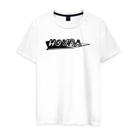 Мужская футболка хлопок с принтом Honda custom logo , 100% хлопок | прямой крой, круглый вырез горловины, длина до линии бедер, слегка спущенное плечо. | Тематика изображения на принте: honda custom logo хонда