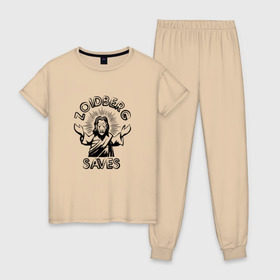 Женская пижама хлопок с принтом Zoidberg Saves , 100% хлопок | брюки и футболка прямого кроя, без карманов, на брюках мягкая резинка на поясе и по низу штанин | futurama | зоидберг | футурама