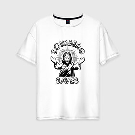Женская футболка хлопок Oversize с принтом Zoidberg Saves , 100% хлопок | свободный крой, круглый ворот, спущенный рукав, длина до линии бедер
 | futurama | зоидберг | футурама